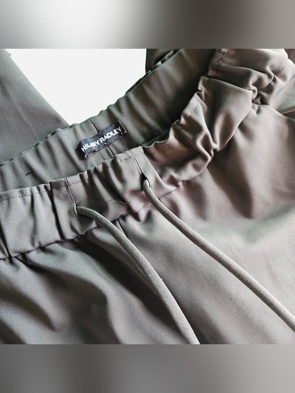 Hilary Radley Olive Green Jogger Pants Drawstring Elastic Waist S